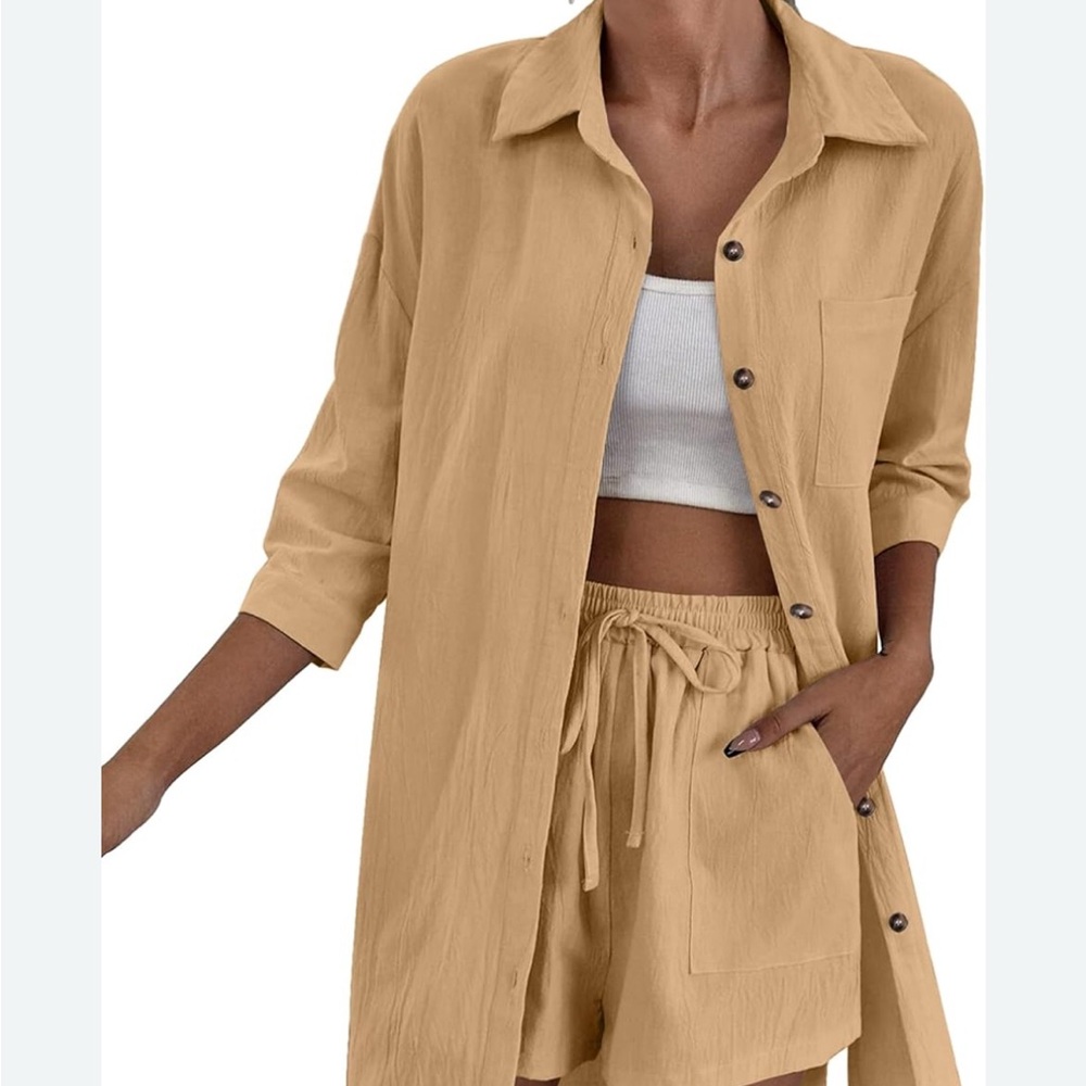 Tan Button-Up Shirt #19